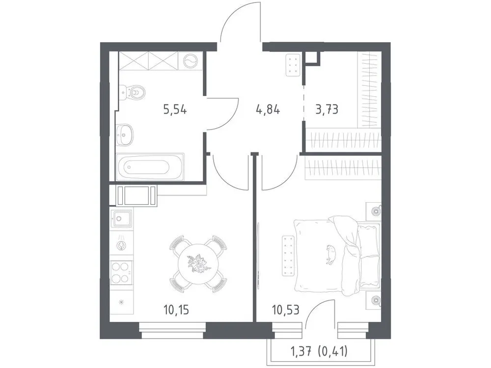 Продается 1-комнатная квартира, 35,2 м² - Фото 2
