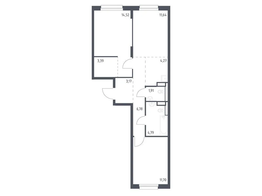 Продается 2-комнатная квартира, 62,2 м² - Фото 1