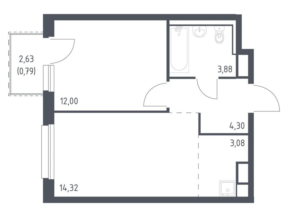 Продается 1-комнатная квартира, 38,4 м² - Фото 4