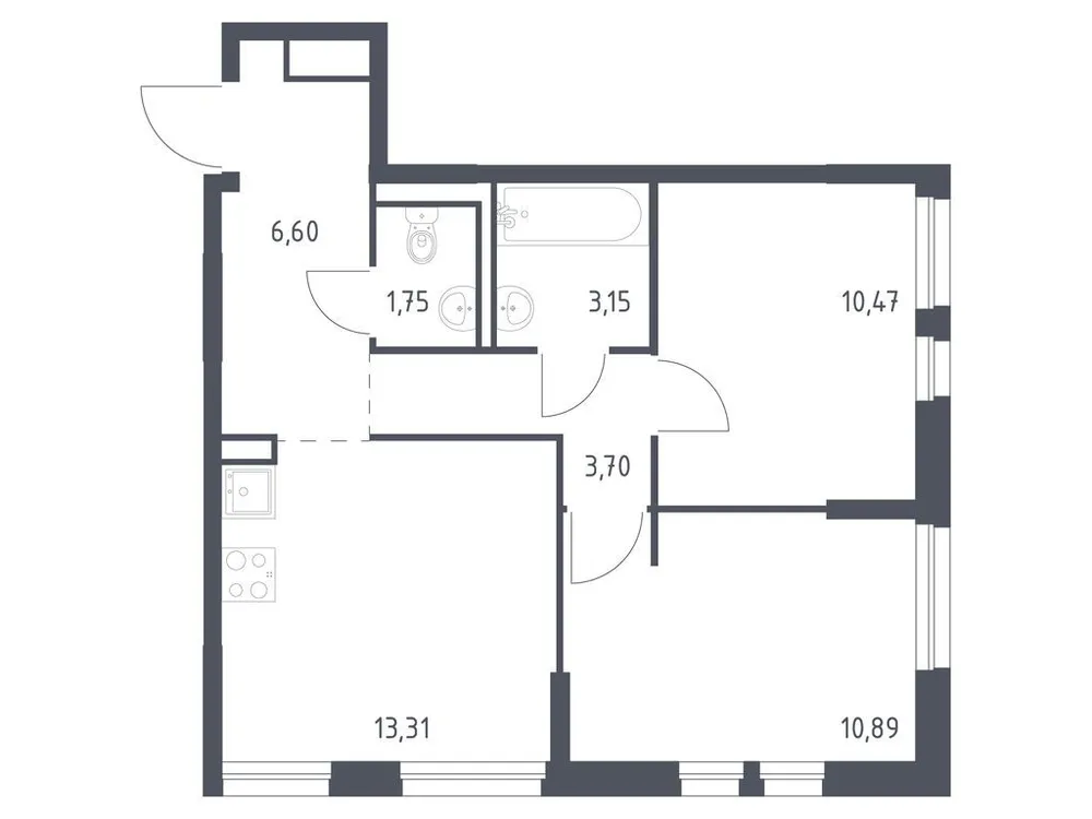 Продается 2-комнатная квартира, 49,9 м² - Фото 2