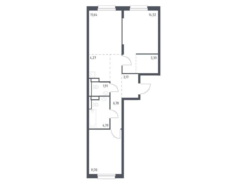 Продается 2-комнатная квартира, 62,2 м² - Фото 2