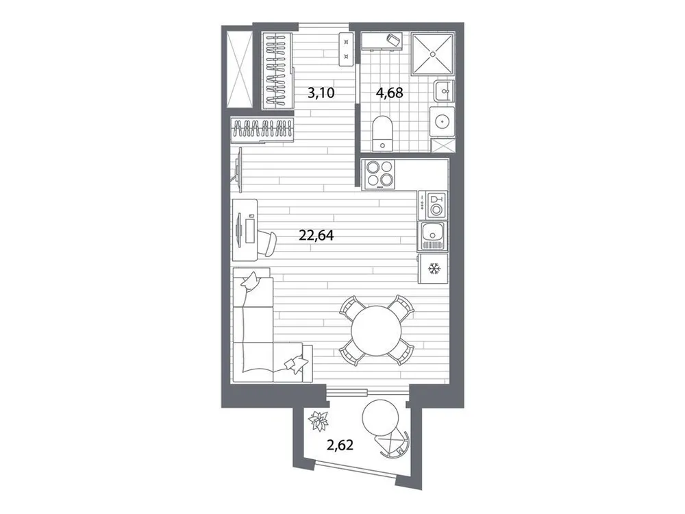 Продается студия, 33,6 м² - Фото 1