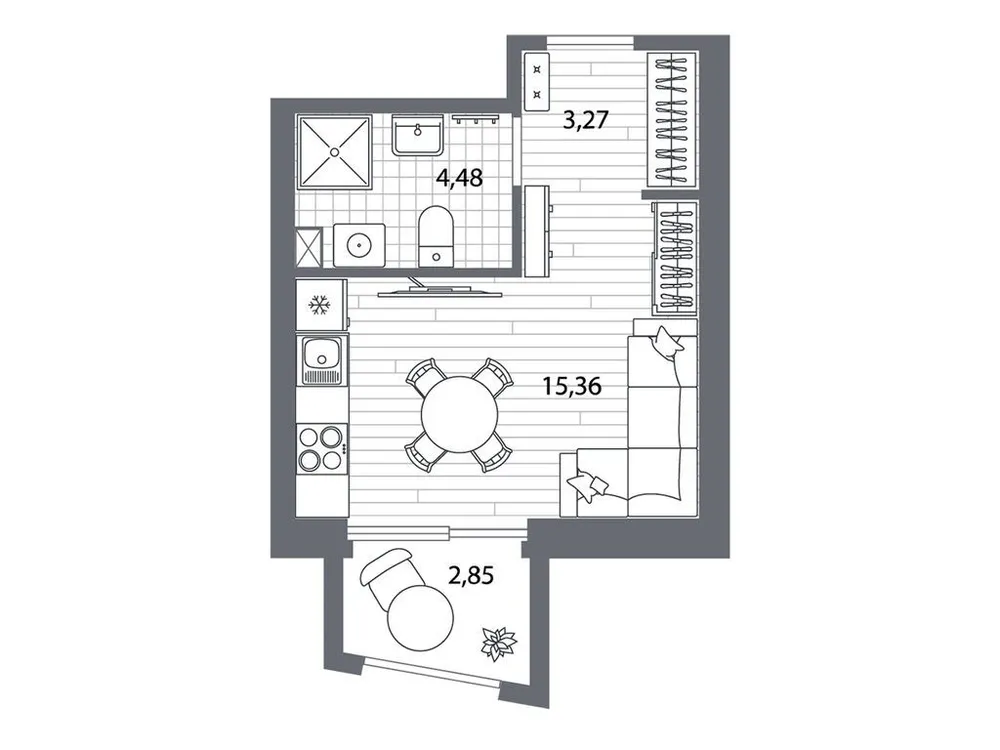 Продается студия, 28,9 м² - Фото 1
