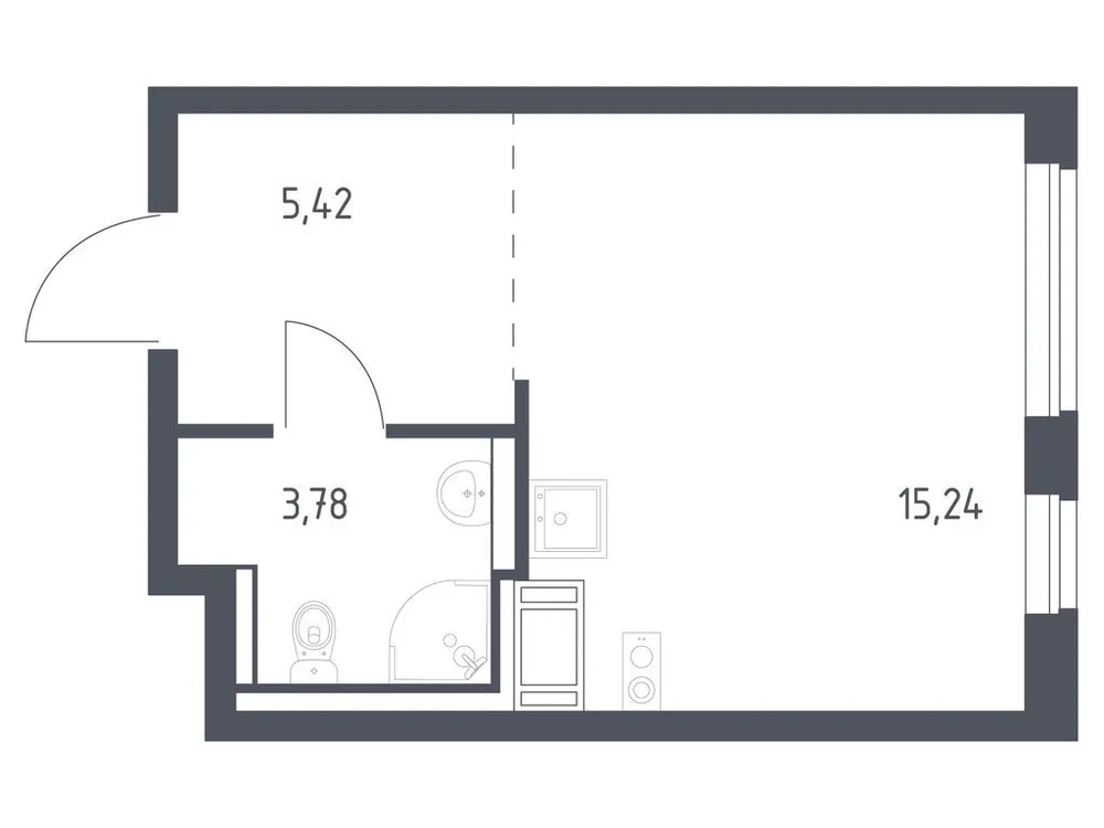 Продается студия, 24,4 м² - Фото 3