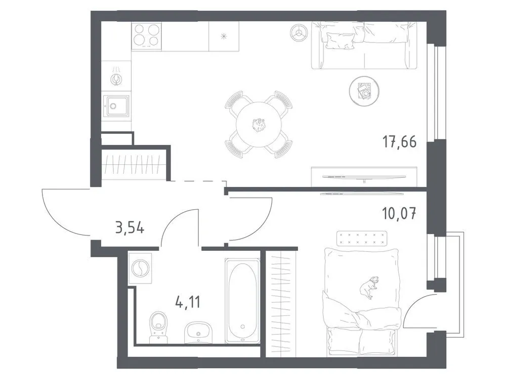 Продается 1-комнатная квартира, 35,4 м² - Фото 3