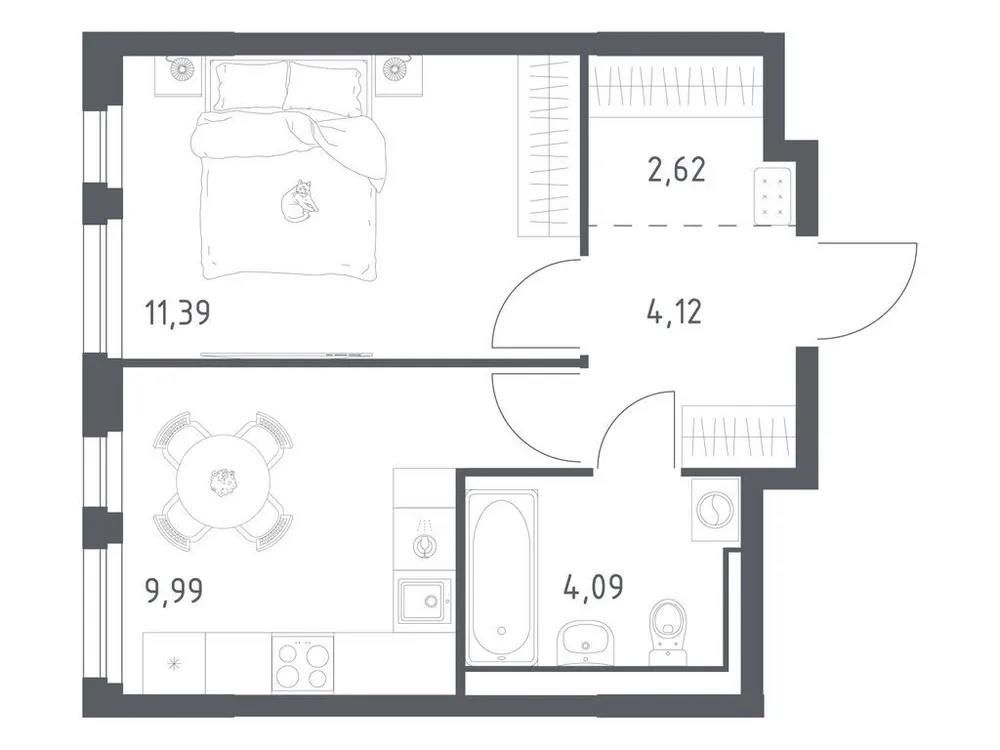 Продается 1-комнатная квартира, 32,2 м² - Фото 2