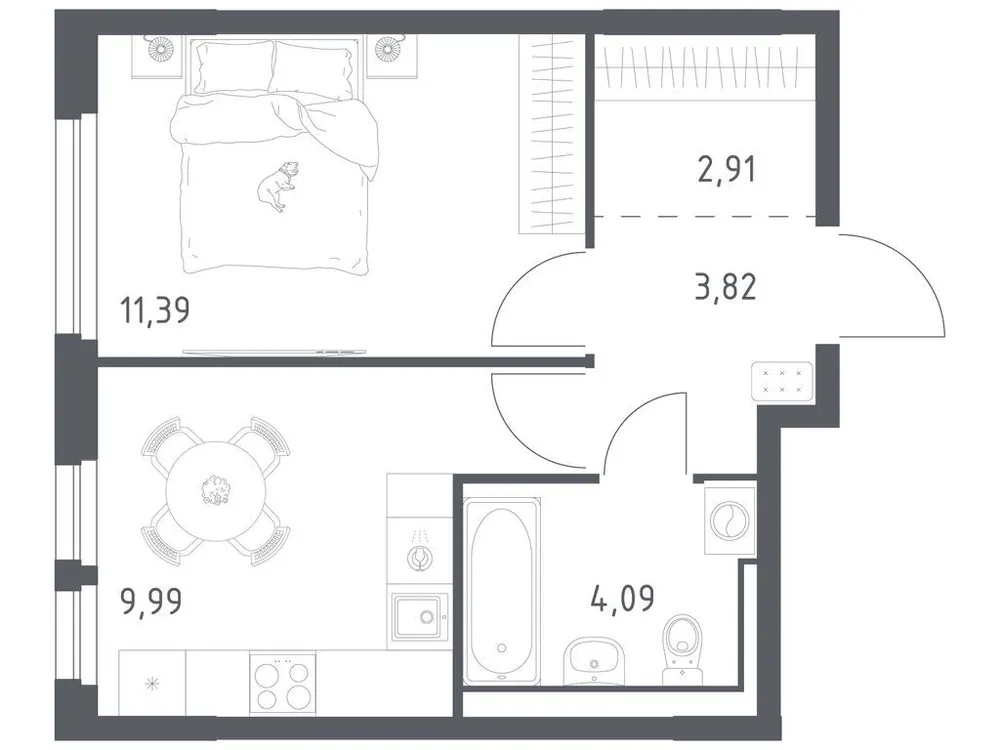Продается 1-комнатная квартира, 32,2 м² - Фото 2