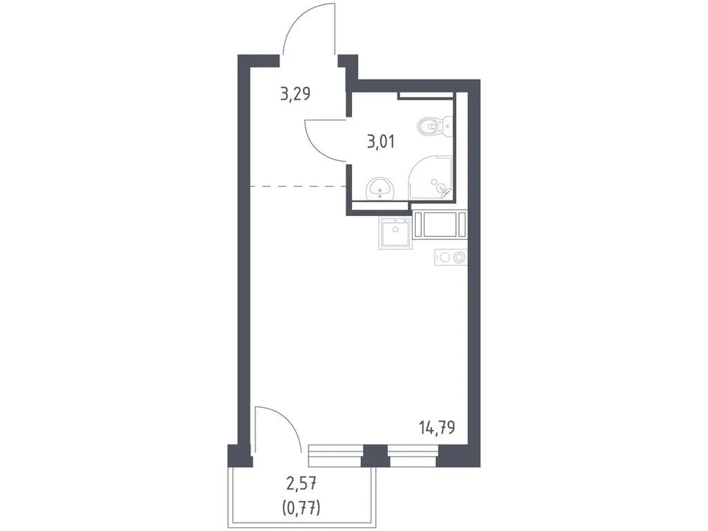 Продается студия, 21,9 м² - Фото 3