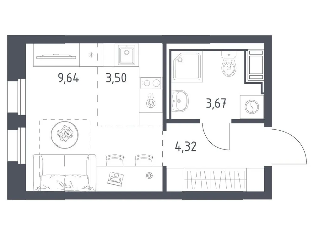 Продается студия, 21,1 м² - Фото 2