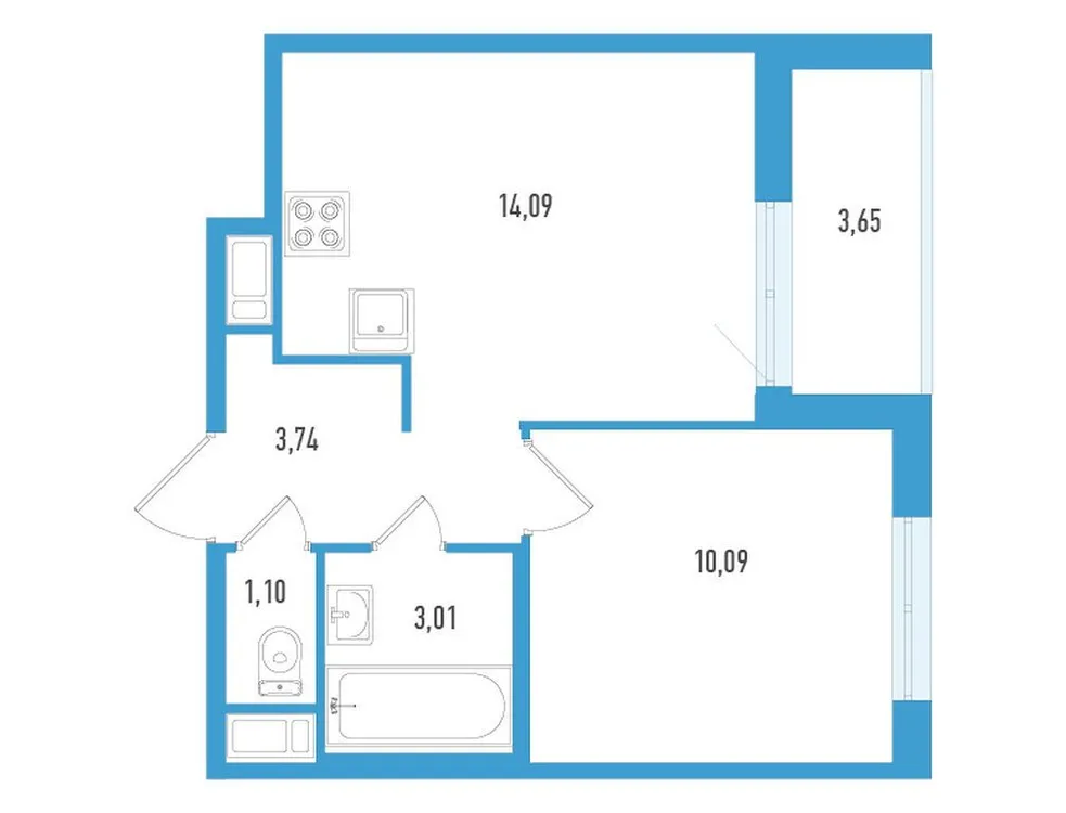 Продается 1-комнатная квартира, 33,9 м² - Фото 1