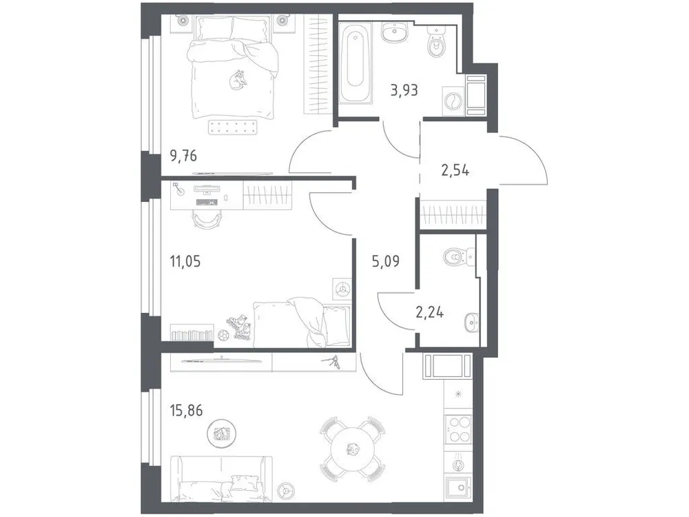 Продается 2-комнатная квартира, 50,5 м² - Фото 1