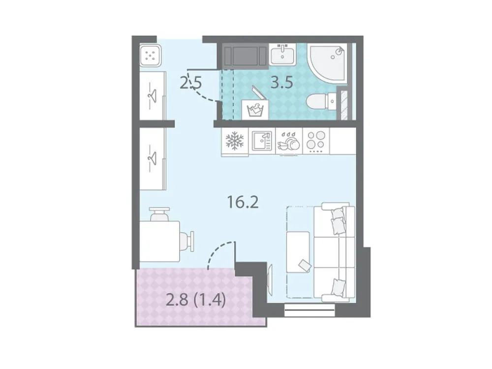 Продается студия, 23,6 м² - Фото 2