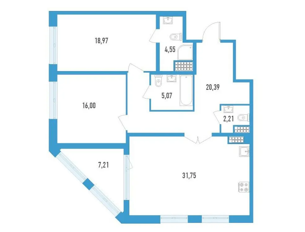 Продается 2-комнатная квартира, 101,3 м² - Фото 1