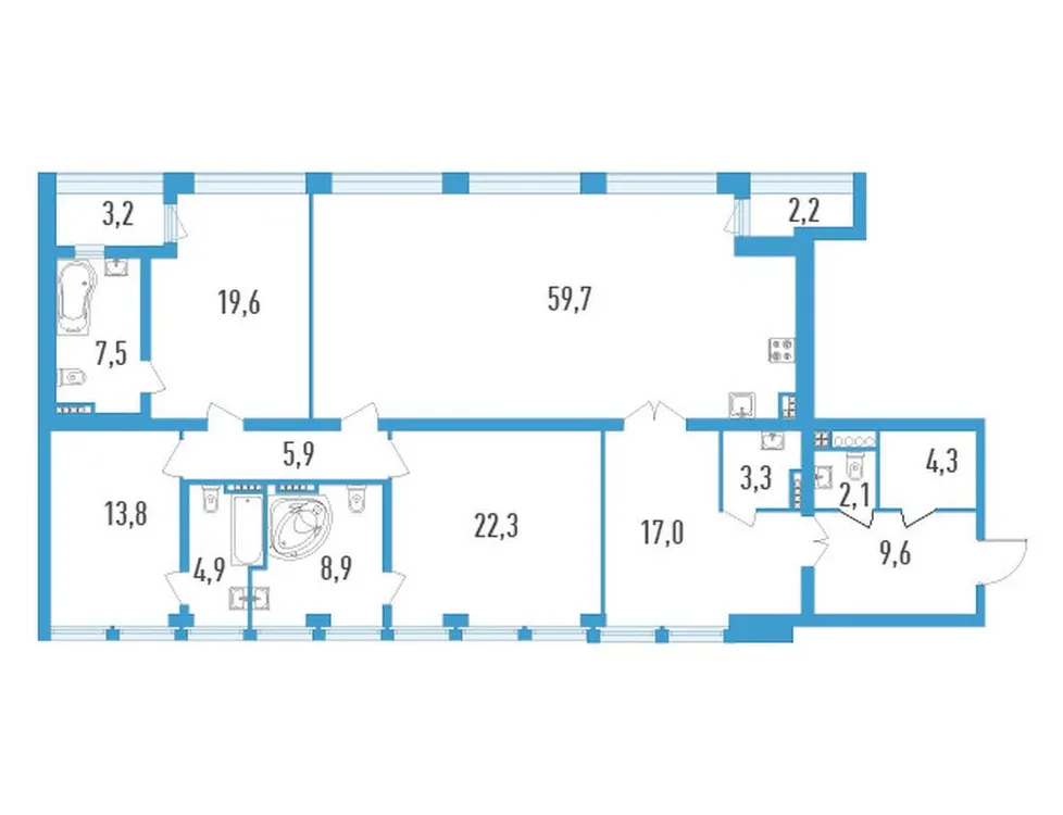 Продается 3-комнатная квартира, 178,3 м² - Фото 1