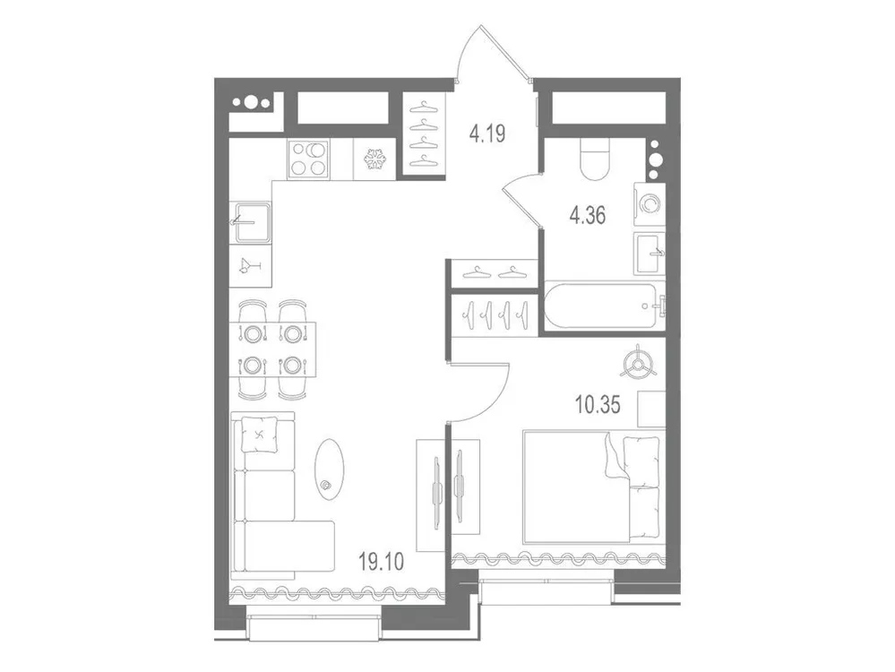 Продается 1-комнатная квартира, 38 м² - Фото 1