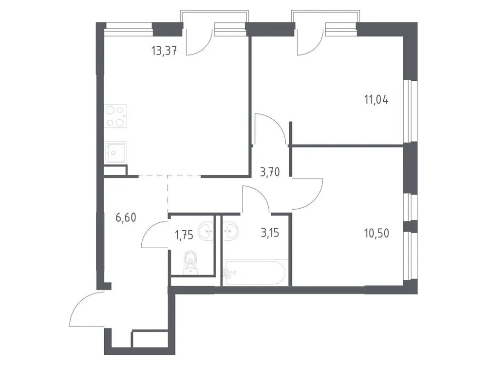 Продается 2-комнатная квартира, 50,1 м² - Фото 3
