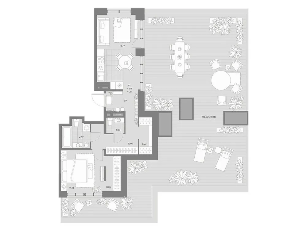Продается 1-комнатная квартира, 205,1 м² - Фото 1