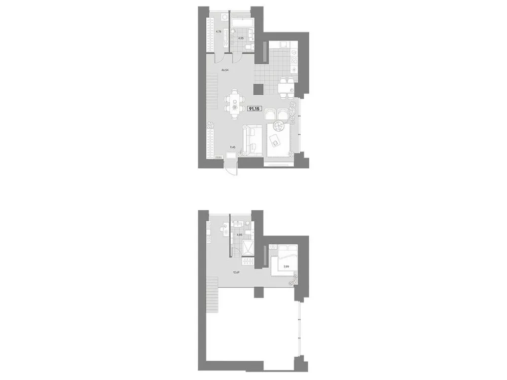 Продается 1-комнатная квартира, 91,2 м² - Фото 2