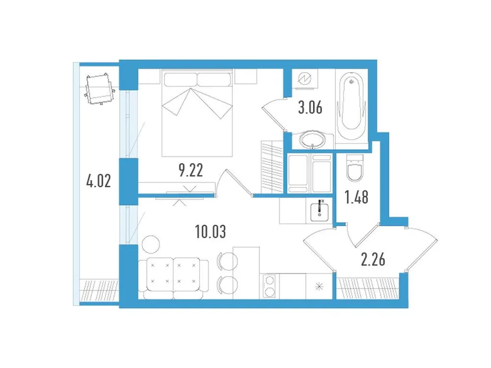 Продается 1-комнатная квартира, 27,3 м² - Фото 2