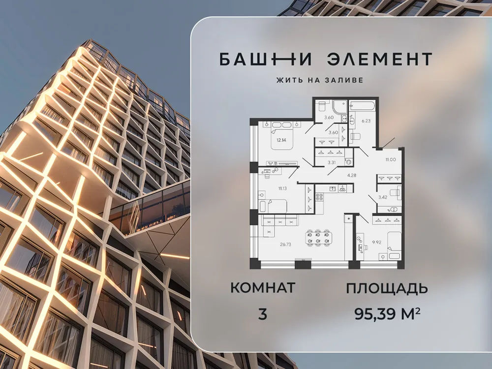 Продается 3-комнатная квартира, 95 м² - Фото 1