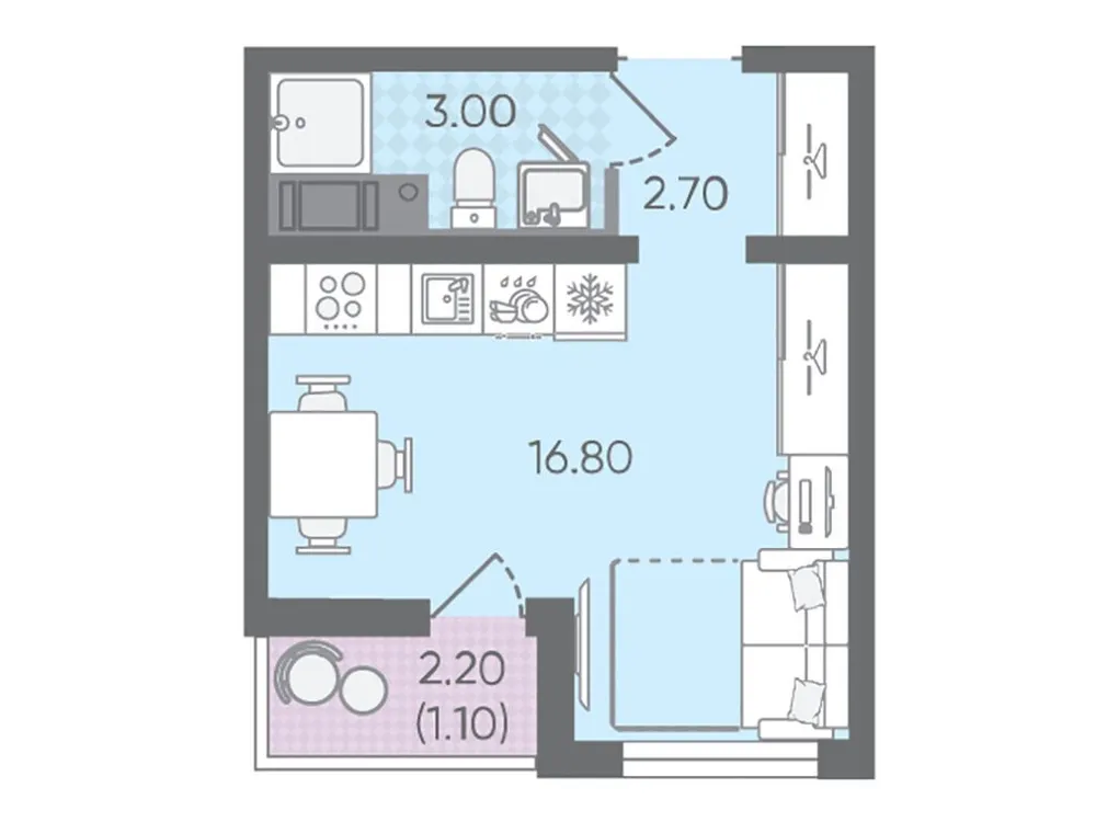 Продается студия, 23,6 м² - Фото 2