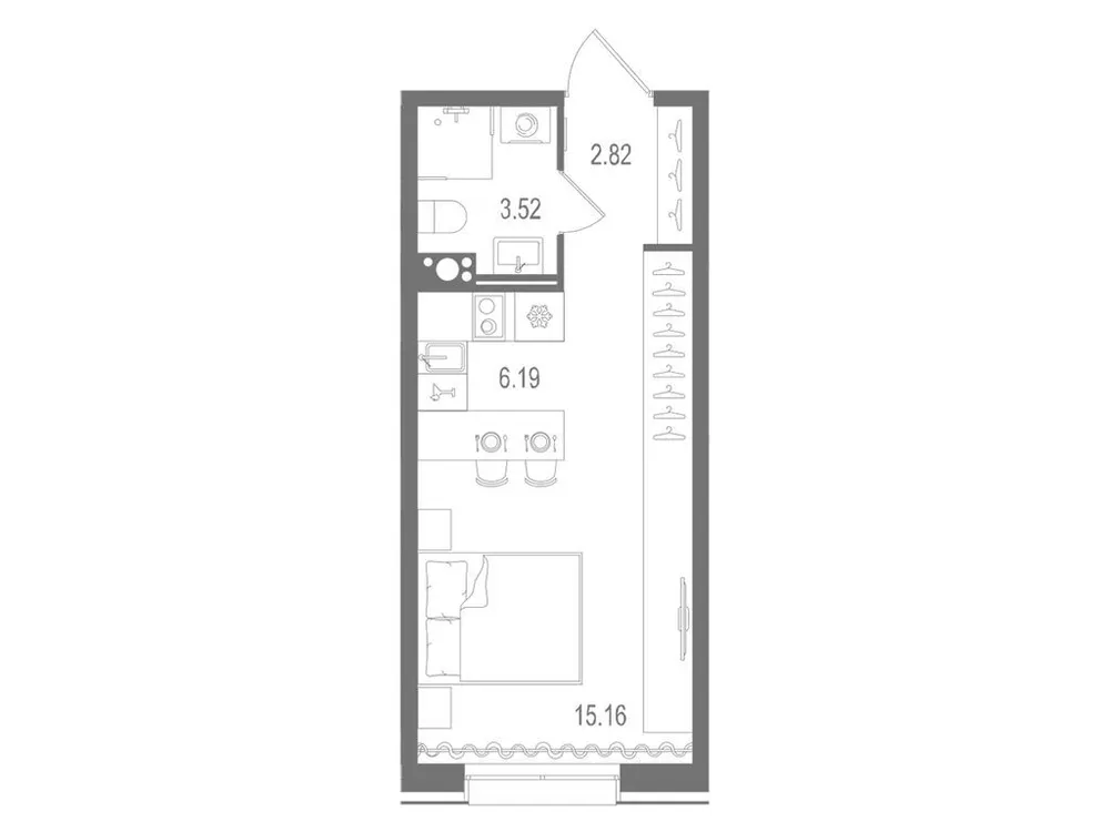 Продается студия, 27,7 м² - Фото 1