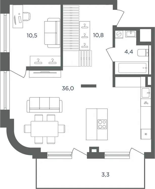 Продается 3-комнатная квартира, 122,4 м² - Фото 1