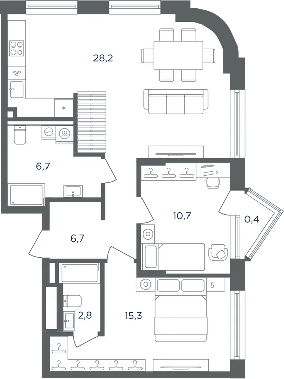 Продается 2-комнатная квартира, 93,6 м² - Фото 1