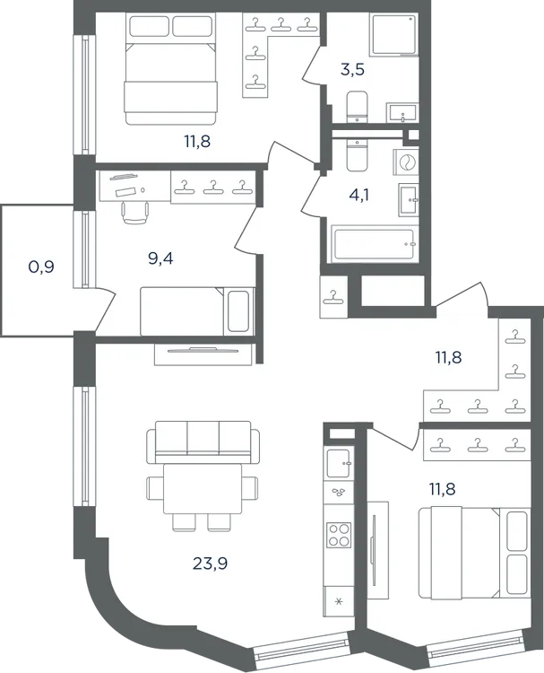 Продается 3-комнатная квартира, 77,2 м² - Фото 1