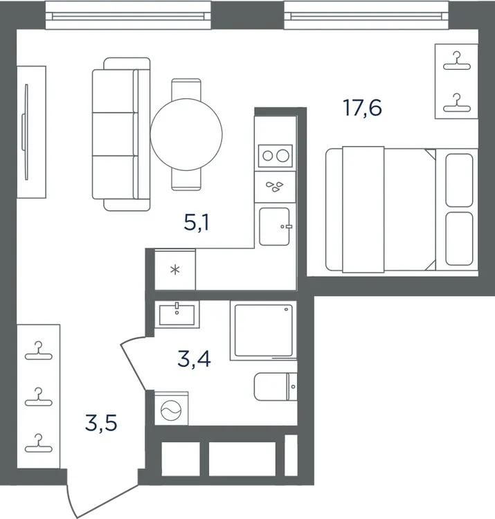 Продается 1-комнатная квартира, 29,6 м² - Фото 1