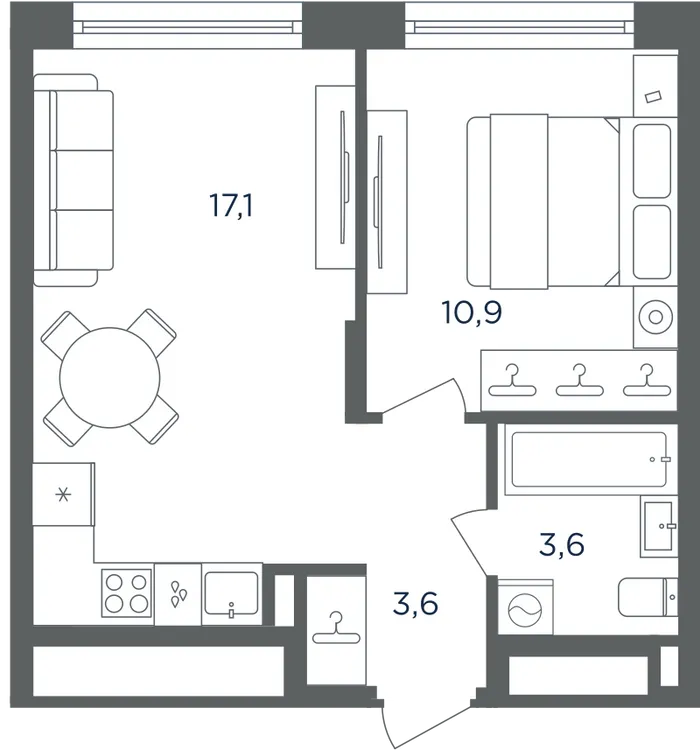 Продается 1-комнатная квартира, 35,2 м² - Фото 1
