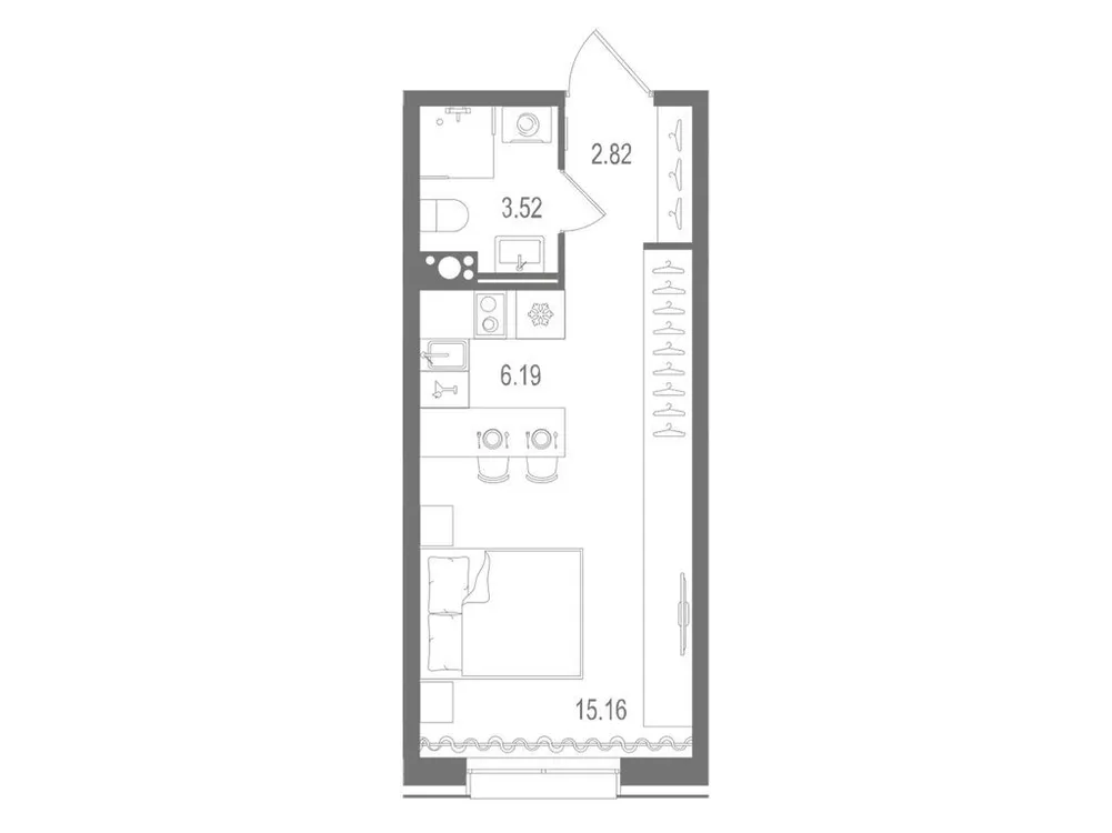 Продается студия, 27,7 м² - Фото 2