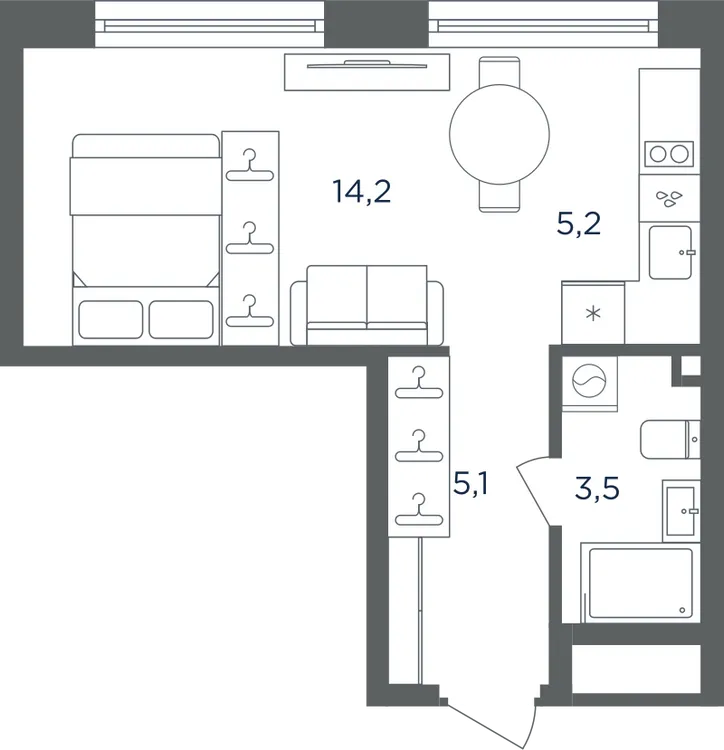 Продается 1-комнатная квартира, 28 м² - Фото 2