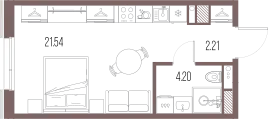 Продается студия, 28 м² - Фото 1