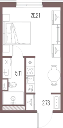 Продается студия, 28,1 м² - Фото 1
