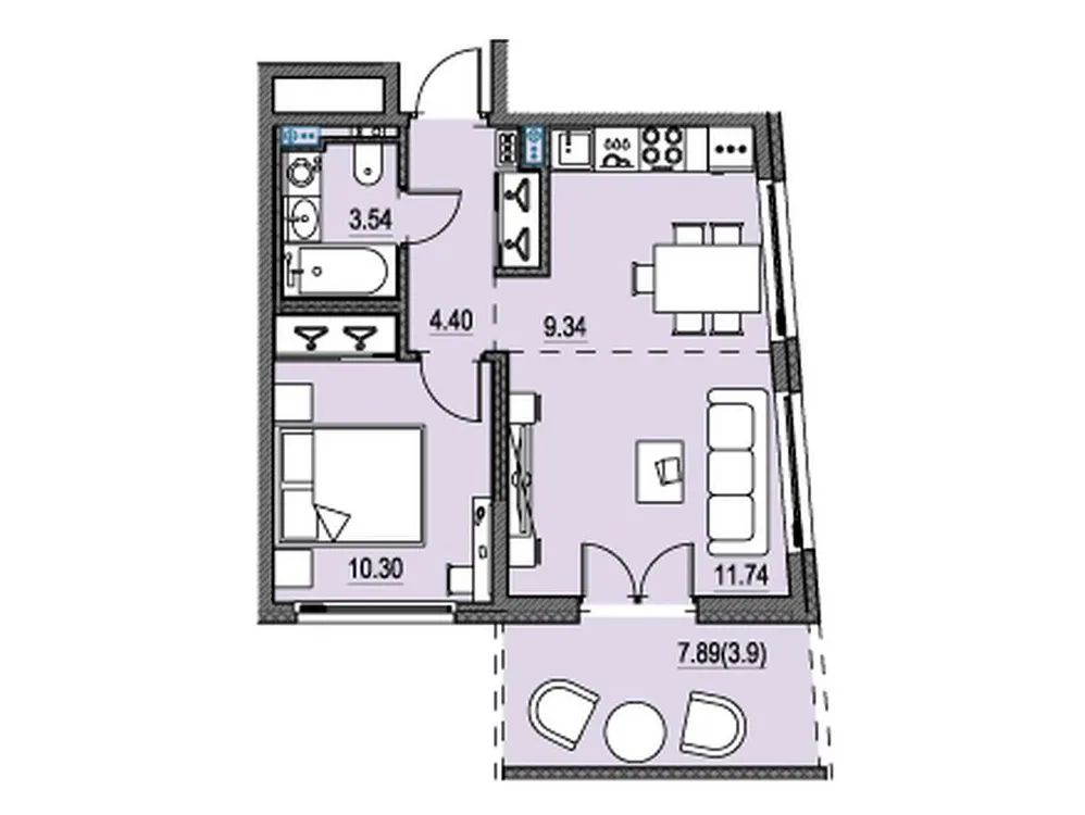 Продается 1-комнатная квартира, 39,5 м² - Фото 1