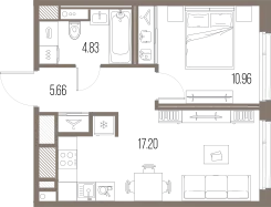 Продается 1-комнатная квартира, 38,7 м² - Фото 1