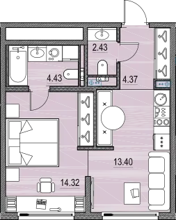 Продается студия, 38,9 м² - Фото 1