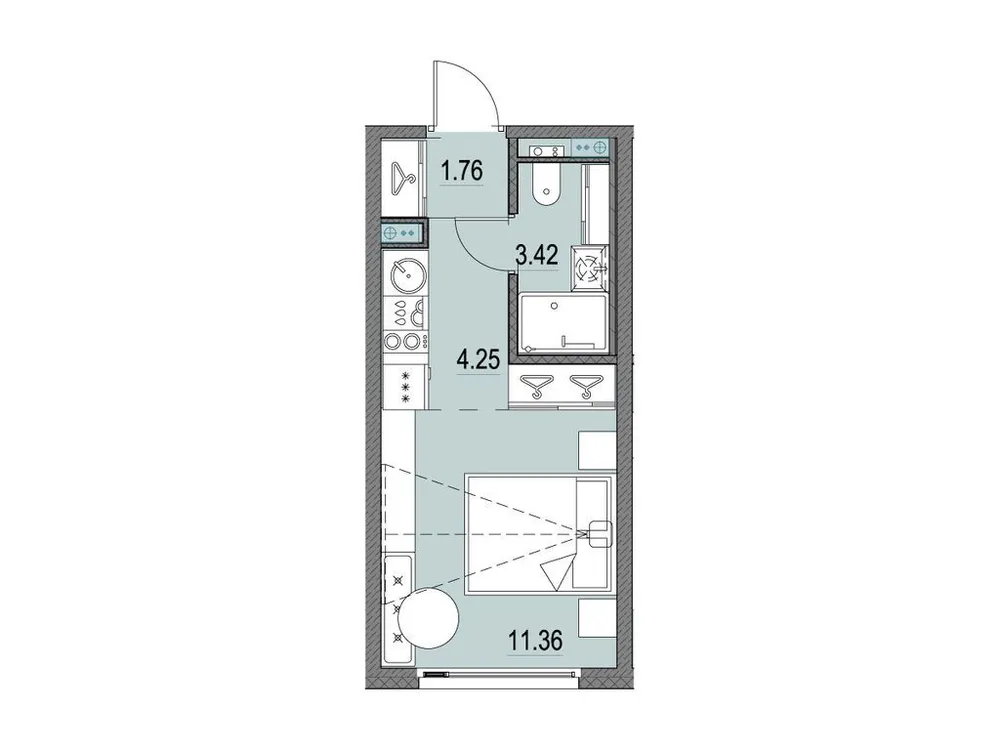 Продается студия, 20,5 м² - Фото 1