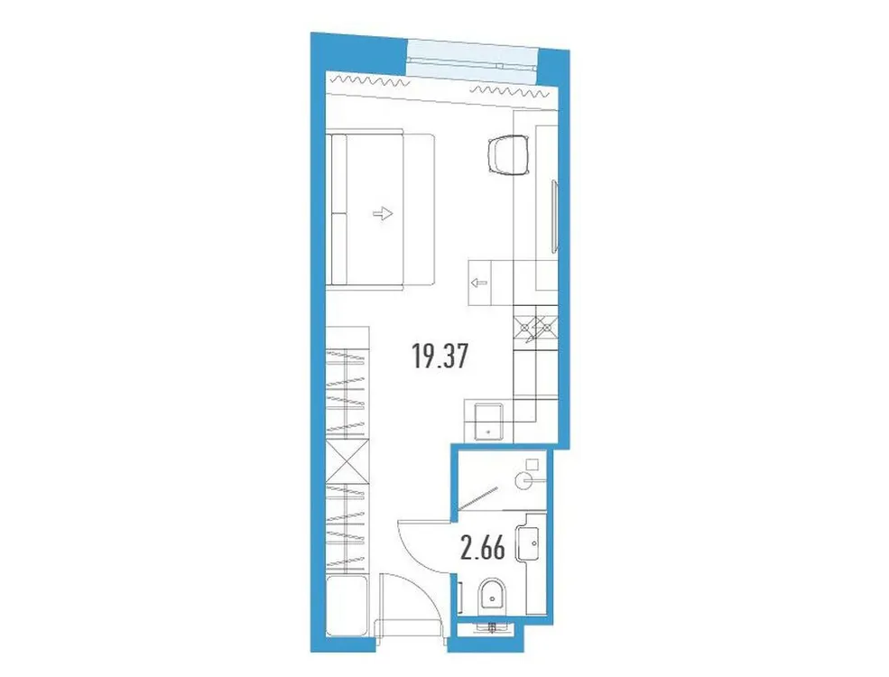Продается студия, 22 м² - Фото 1
