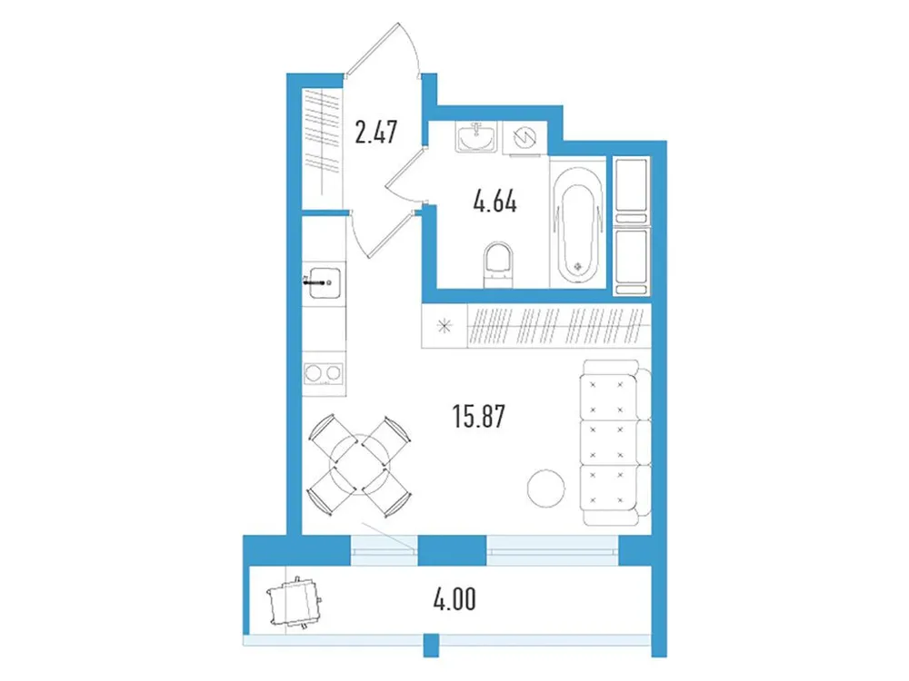 Продается студия, 24,2 м² - Фото 1