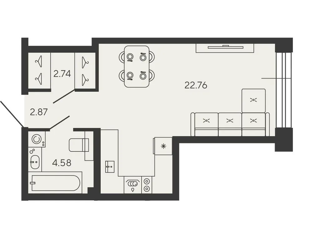 Продается 1-комнатная квартира, 33 м² - Фото 1