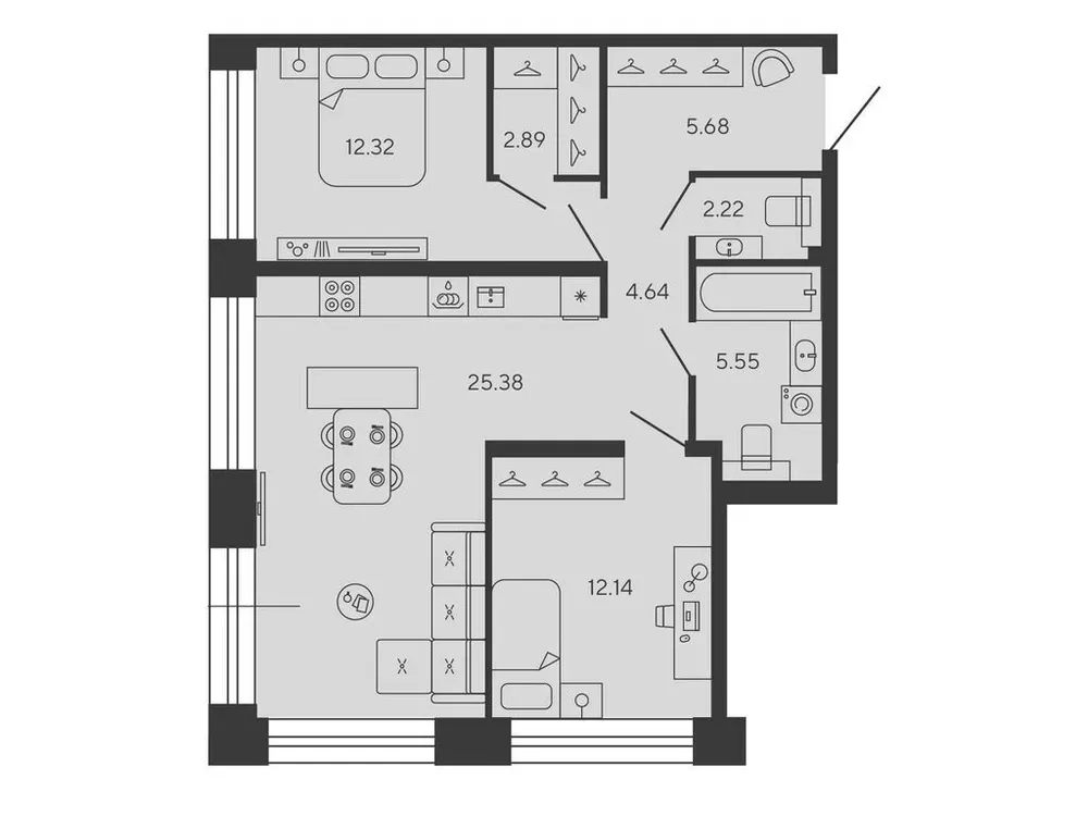 Продается 2-комнатная квартира, 70,8 м² - Фото 1