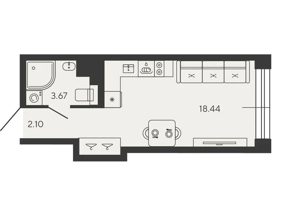 Продается 1-комнатная квартира, 24,2 м² - Фото 1
