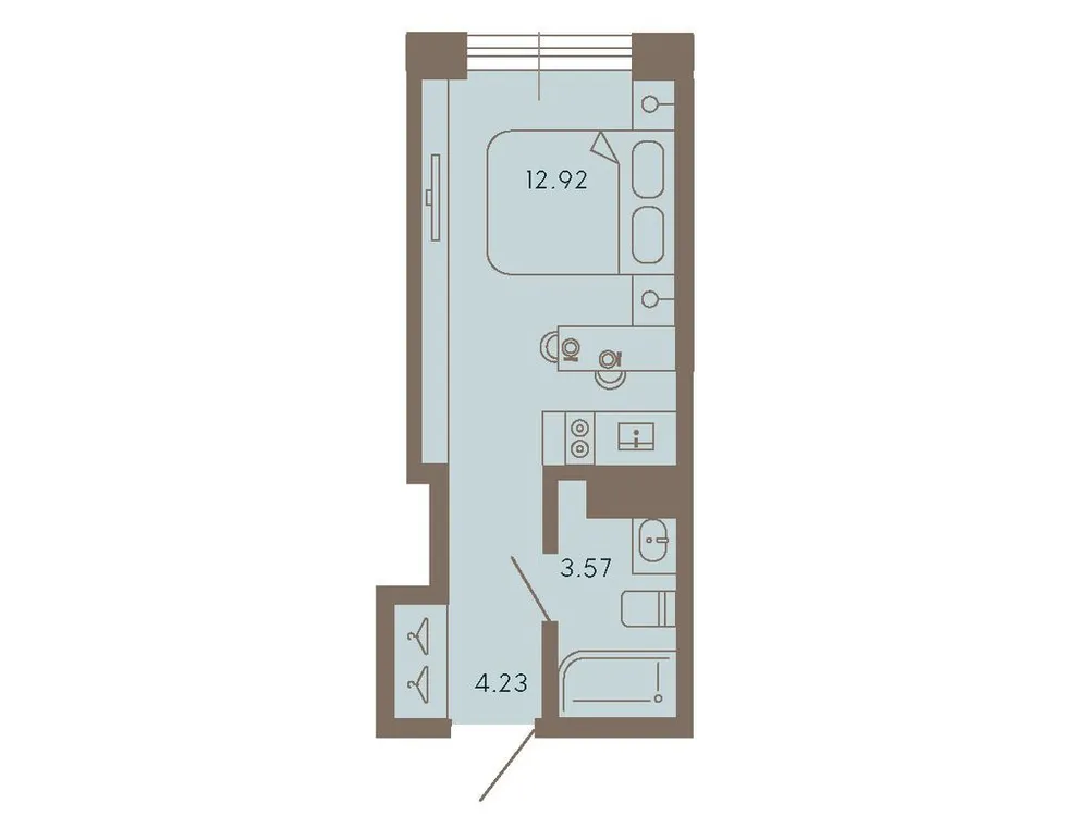Продается 1-комнатная квартира, 20,7 м² - Фото 1
