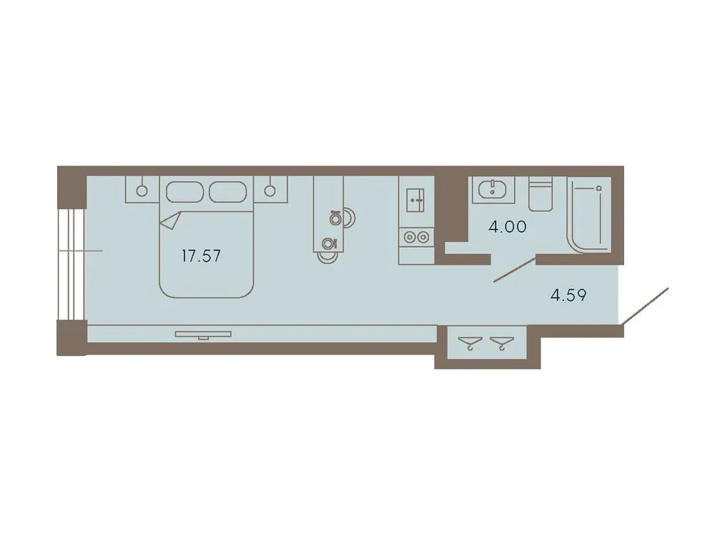 Продается 1-комнатная квартира, 26,2 м² - Фото 1