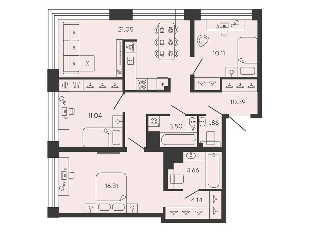 Продается 3-комнатная квартира, 83,1 м² - Фото 1