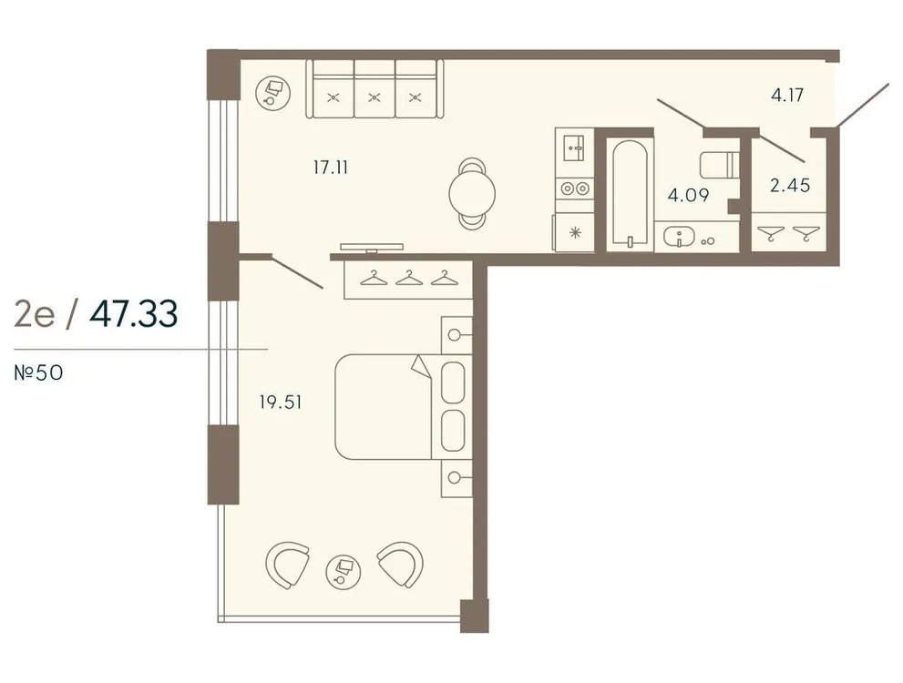 Продается 1-комнатная квартира, 47,3 м² - Фото 1
