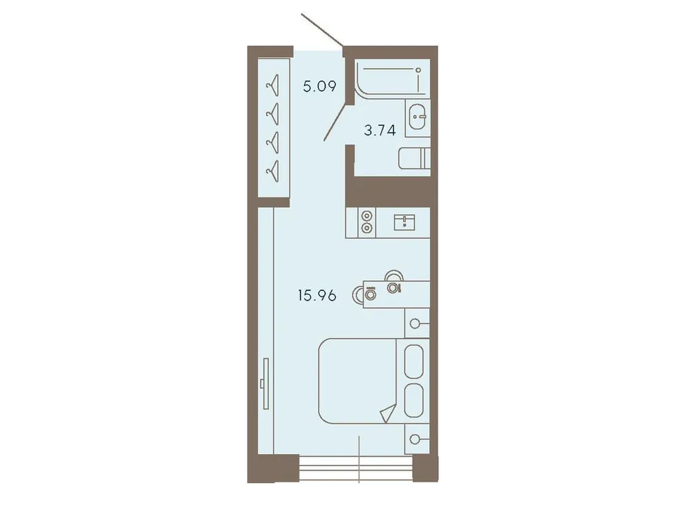 Продается 1-комнатная квартира, 24,8 м² - Фото 1