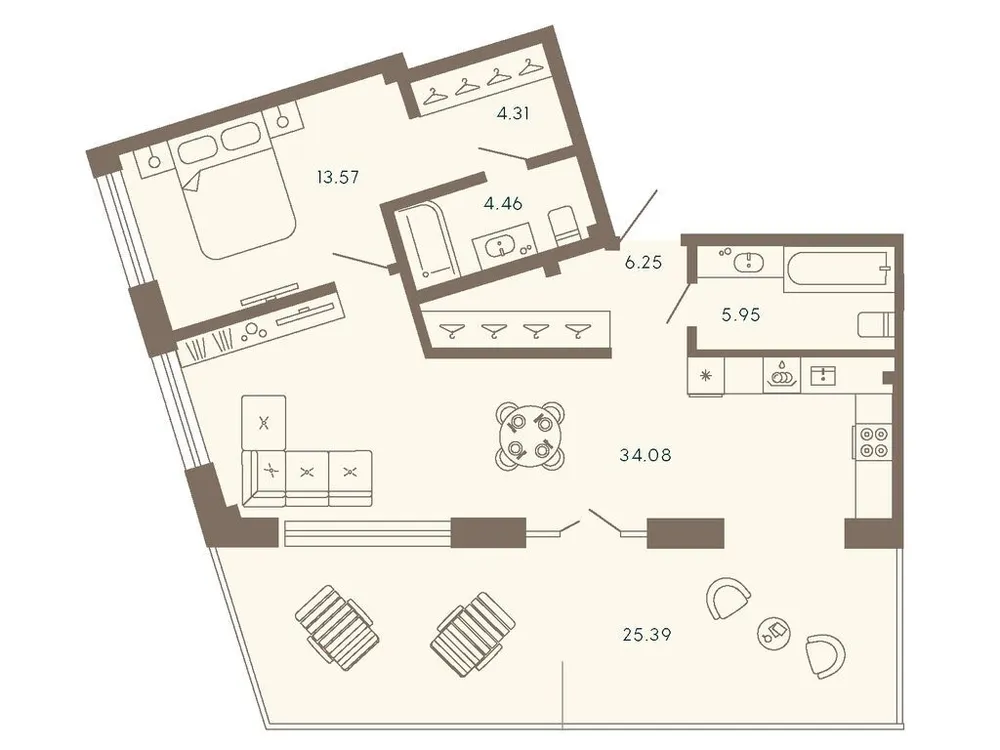 Продается 1-комнатная квартира, 94 м² - Фото 1